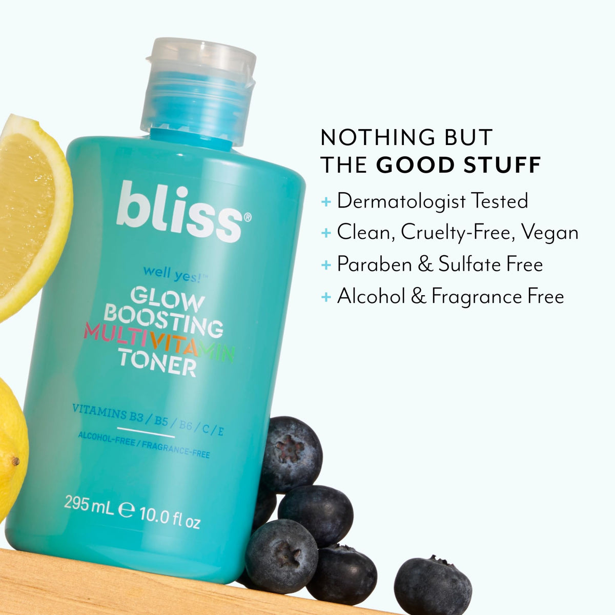 Toner is applied to the cheek during a morning routine.