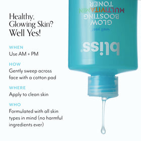 Hydrated, glowing skin after Bliss Well Yes Toner application.