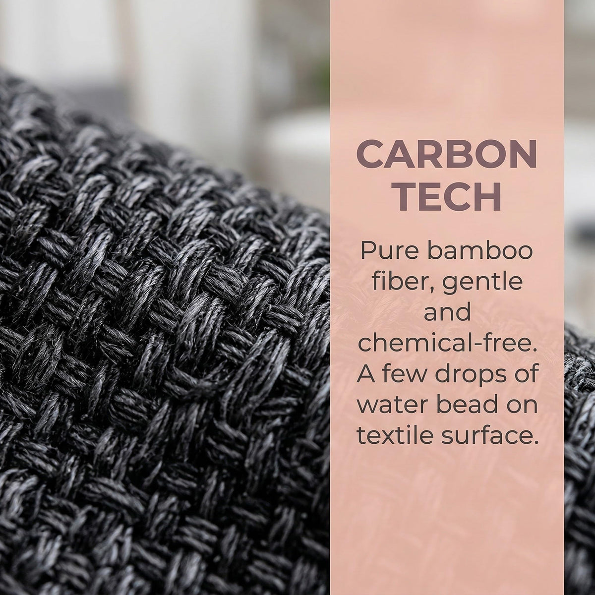 Generic Blissal exfoliating towel uses carbon fiber blend for gentle dirt removal.