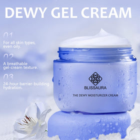 BlissAura Dewy Skin Cream pump bottle ready for daily routine.