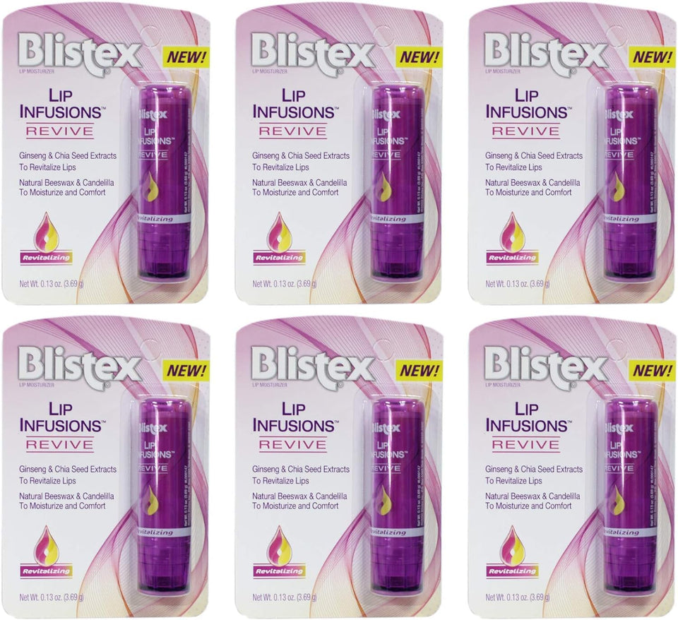Blistex Lip Infusions Revive pack tubes ready for on-the-go hydration.