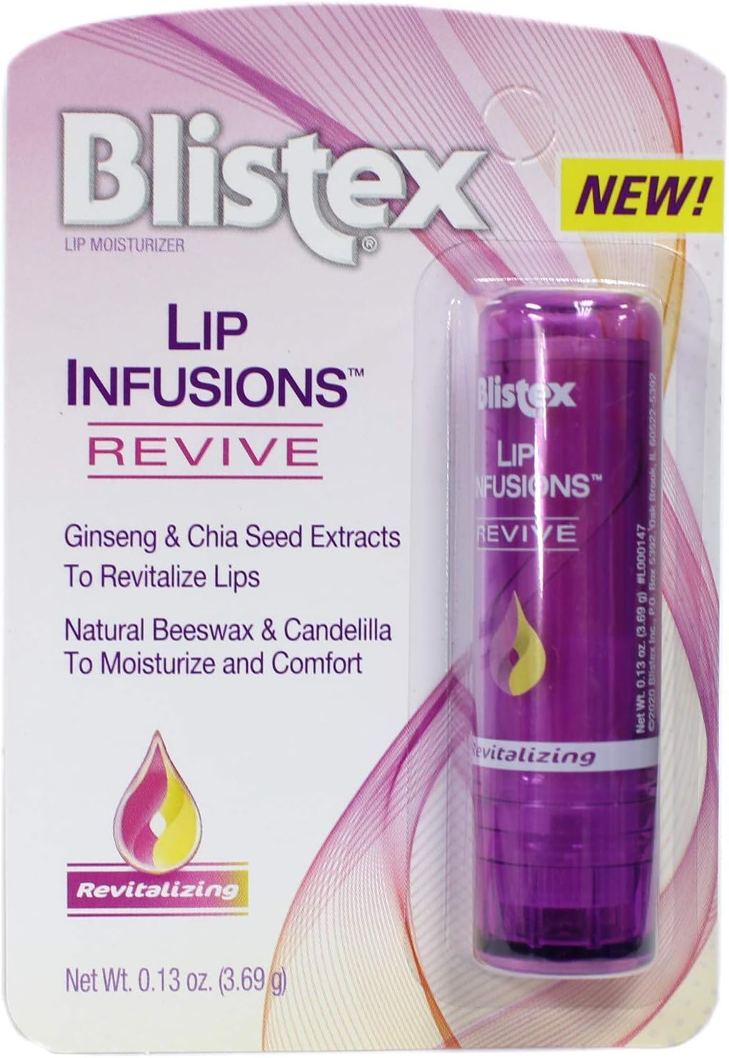 Blistex Lip Infusions Revive tube front view for quick lip care.