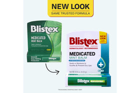 Blistex Medicated Mint Lip Balm close-up dispense shows smooth, even coverage