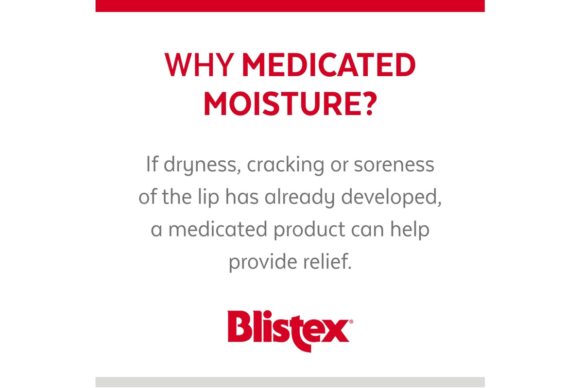 Blistex Medicated Mint Lip Balm moisture-seal emphasizes ongoing dryness defense