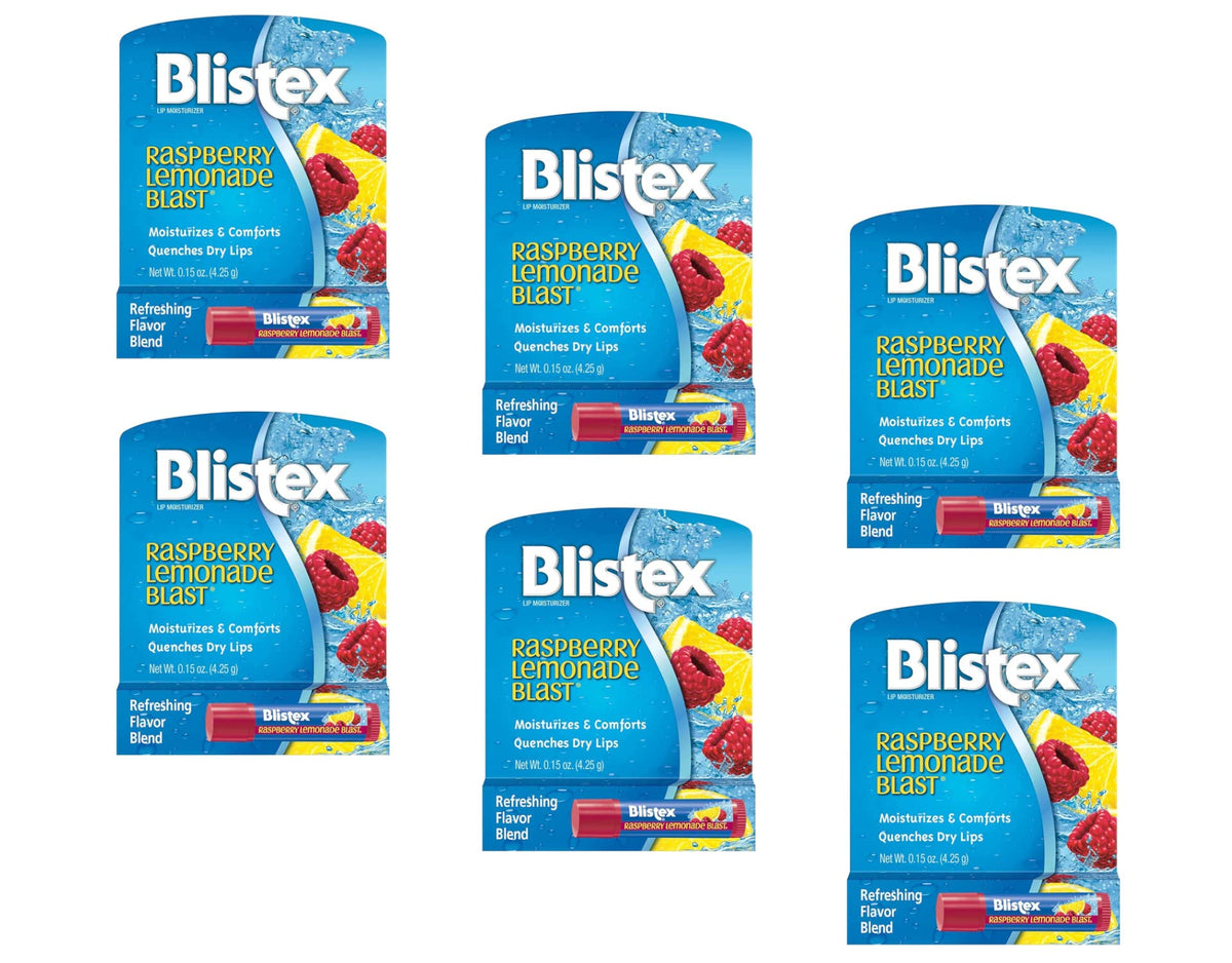 Blistex Raspberry Lemonade Blast lip balm gliding on lips for smooth hydration