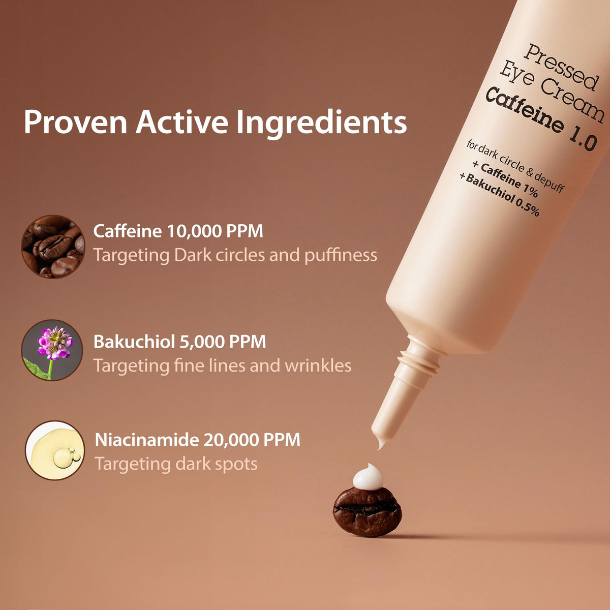 Blithe Caffeine Eye Cream during application demonstrates gentle dab-and-pat technique.
