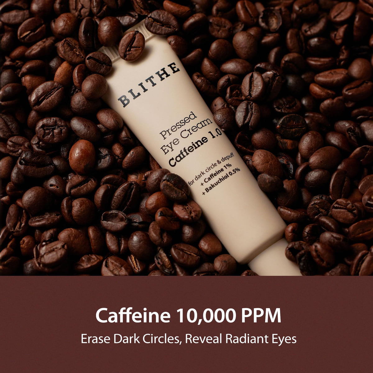 Blithe Caffeine Eye Cream bottle pump enables precise, easy morning application.