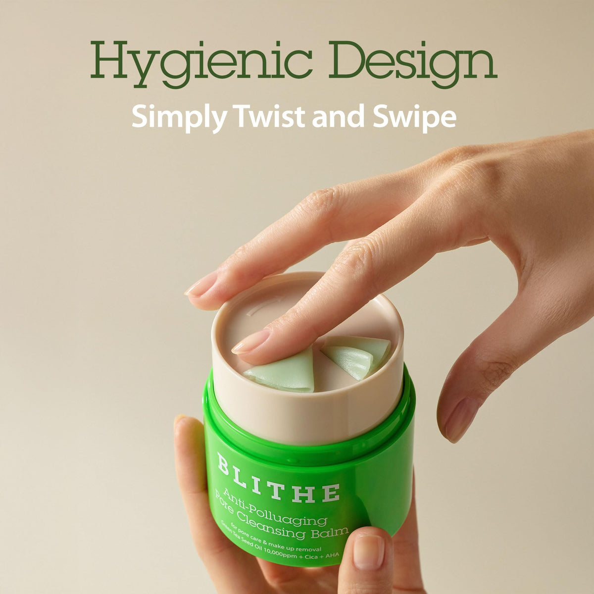 BLITHE with green tea seed and jojoba oils nourishes while cleansing pores.