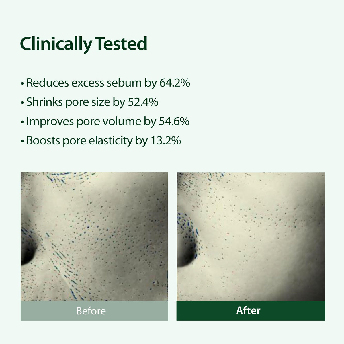 BLITHE serum texture applied smoothly for gentle pore care.