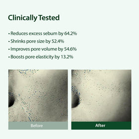 BLITHE serum texture applied smoothly for gentle pore care.