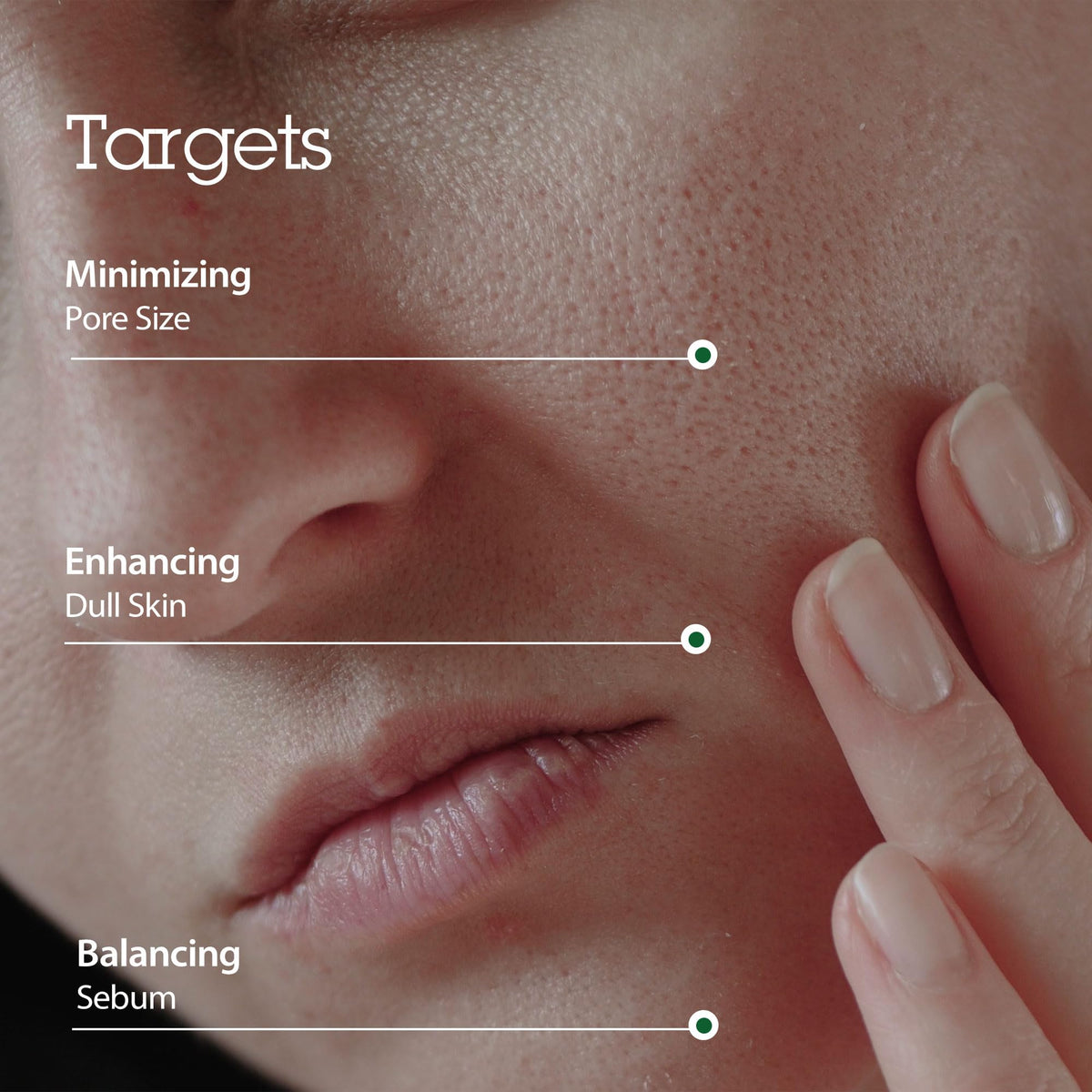 BLITHE Niacinamide serum close-up highlights even skin tone and refined texture.