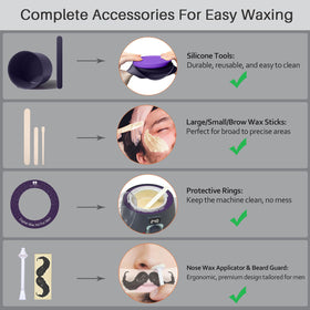 BLITZWAX four applicator sizes support precise waxing across body and face.