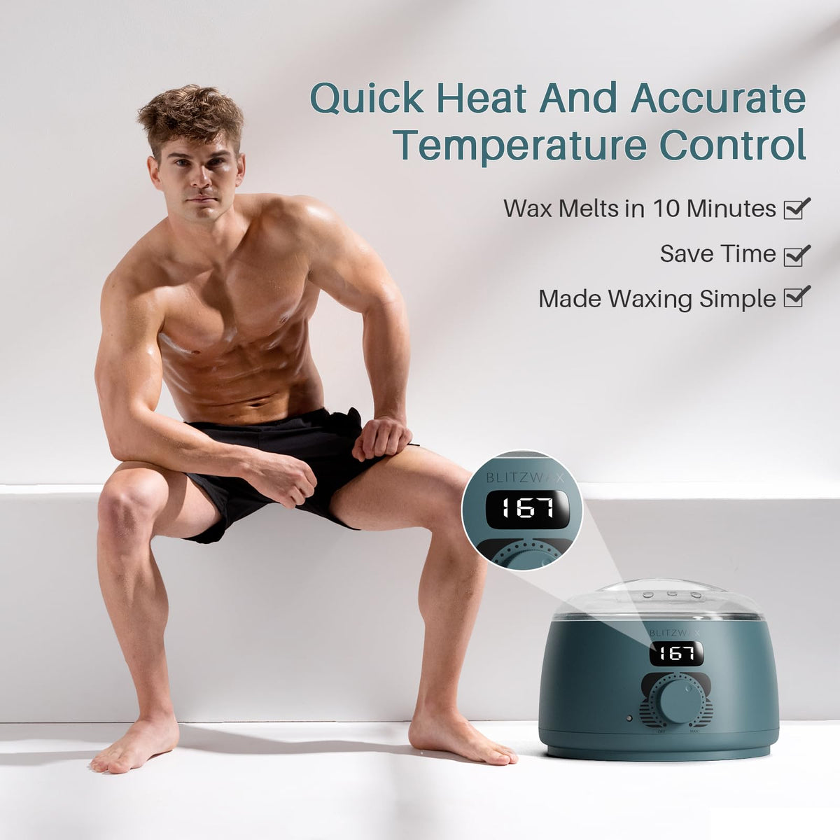 BLITZWAX digital wax warmer in blue spruce for controlled heating