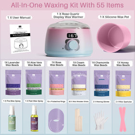 BLITZWAX versatile kit usable on legs, underarms, and bikini areas for comprehensive grooming.