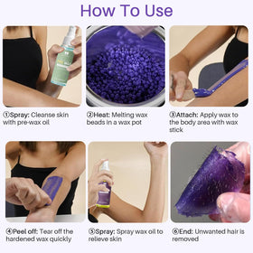 BLITZWAX post-wax oil and cleanup kit helps skin smoothness after waxing