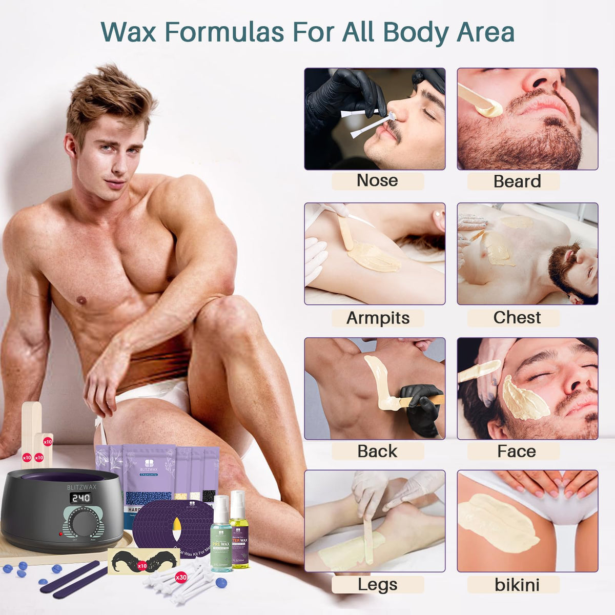BLITZWAX temperature display enables precise heat management during waxing.