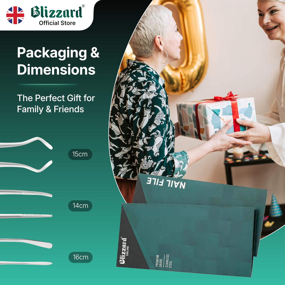 Blizzard edge smoothing reduces sharpness for comfortable nail regrowth and daily wear.