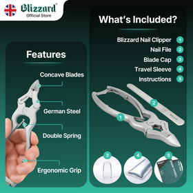 Blizzard ergonomic handle design enhances control during nail care