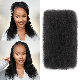 BLL Afro Kinky Bulk Hair 16-inch pack, ready for mini twists and dreads.