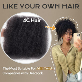 BLL Afro Kinky Bulk Hair close-up shows natural texture and curl pattern.