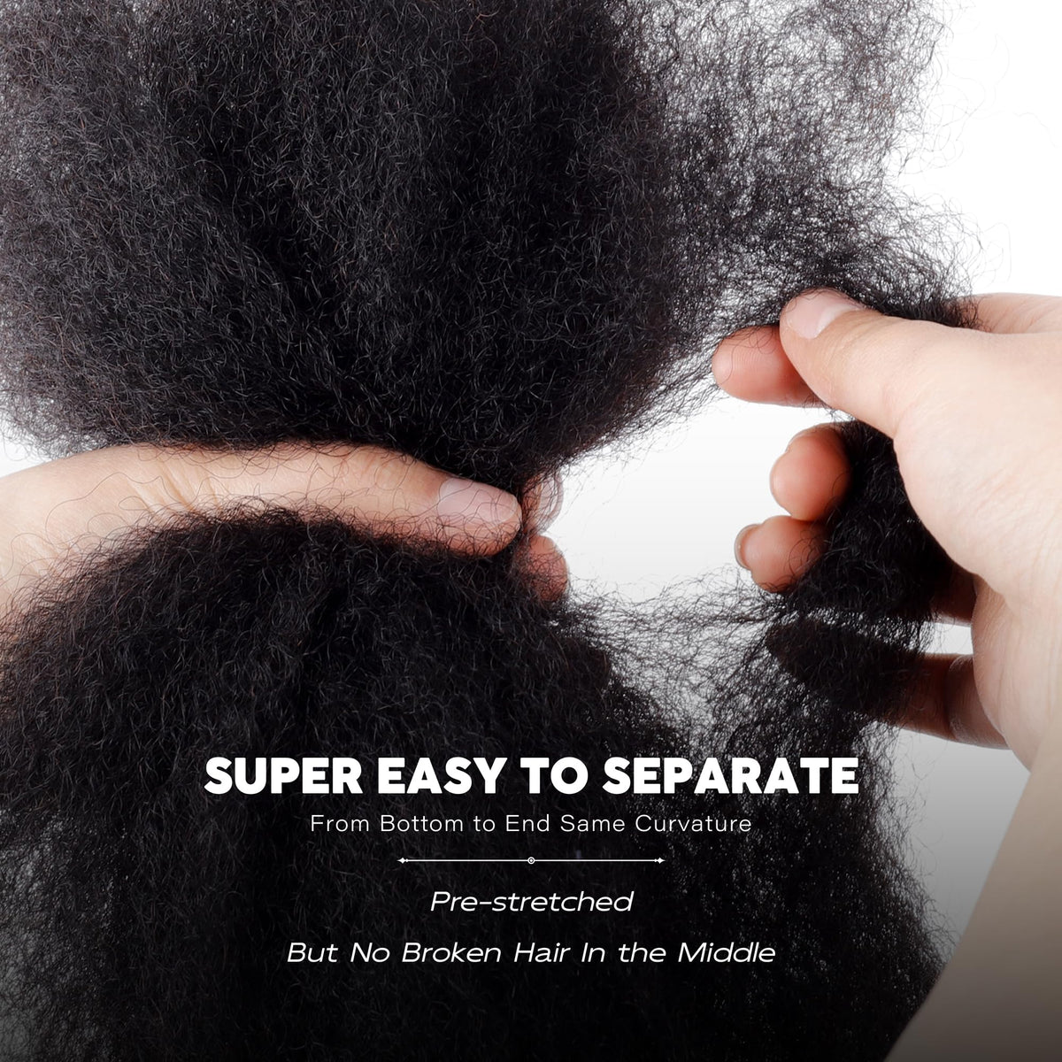BLL Afro Kinky Bulk Hair available in multiple lengths and colors.