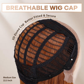 BLL Honey Blonde Wig glueless 13x4 HD lace cap for easy wear.
