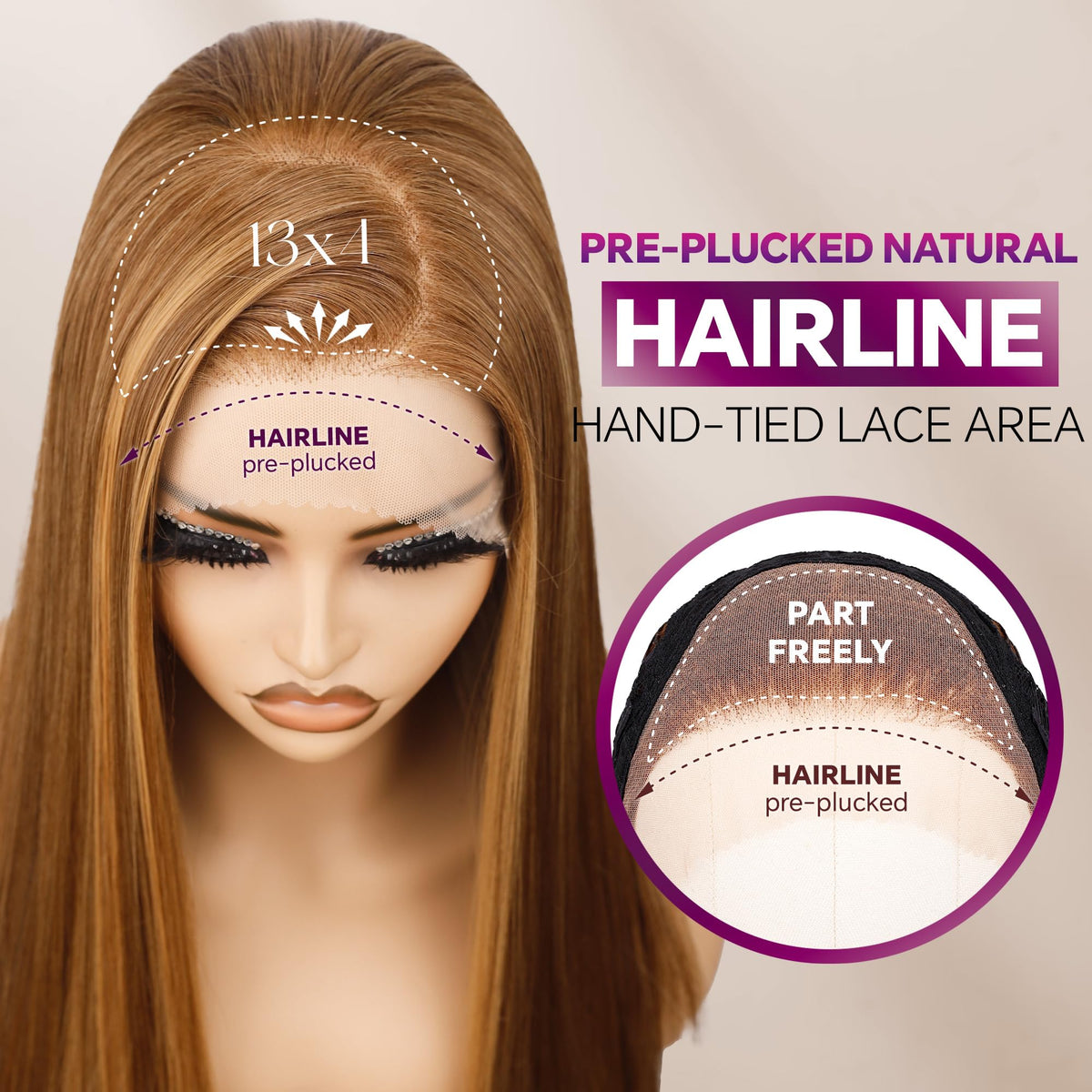 BLL Honey Blonde Wig heat-safe synthetic fibers for styling up to 160°C.