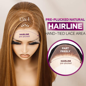 BLL Honey Blonde Wig heat-safe synthetic fibers for styling up to 160°C.