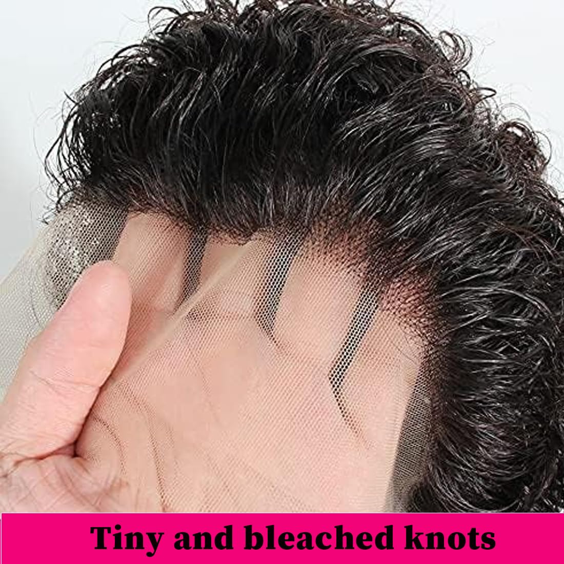 BLOCKICE Pixie Cut Wig deep wave texture closeup with soft curls.