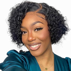 BLOCKICE Pixie Cut Wig front view with lace front for natural daily wear.