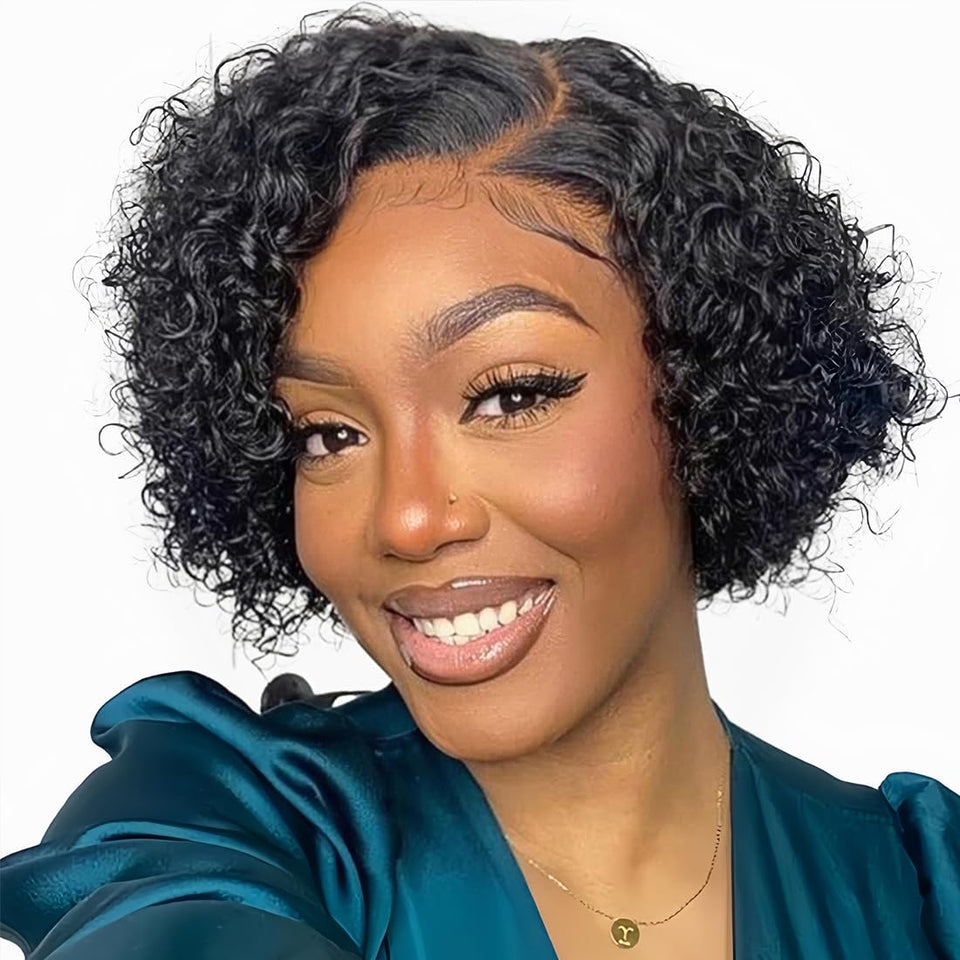 BLOCKICE Pixie Cut Wig front view with lace front for natural daily wear.
