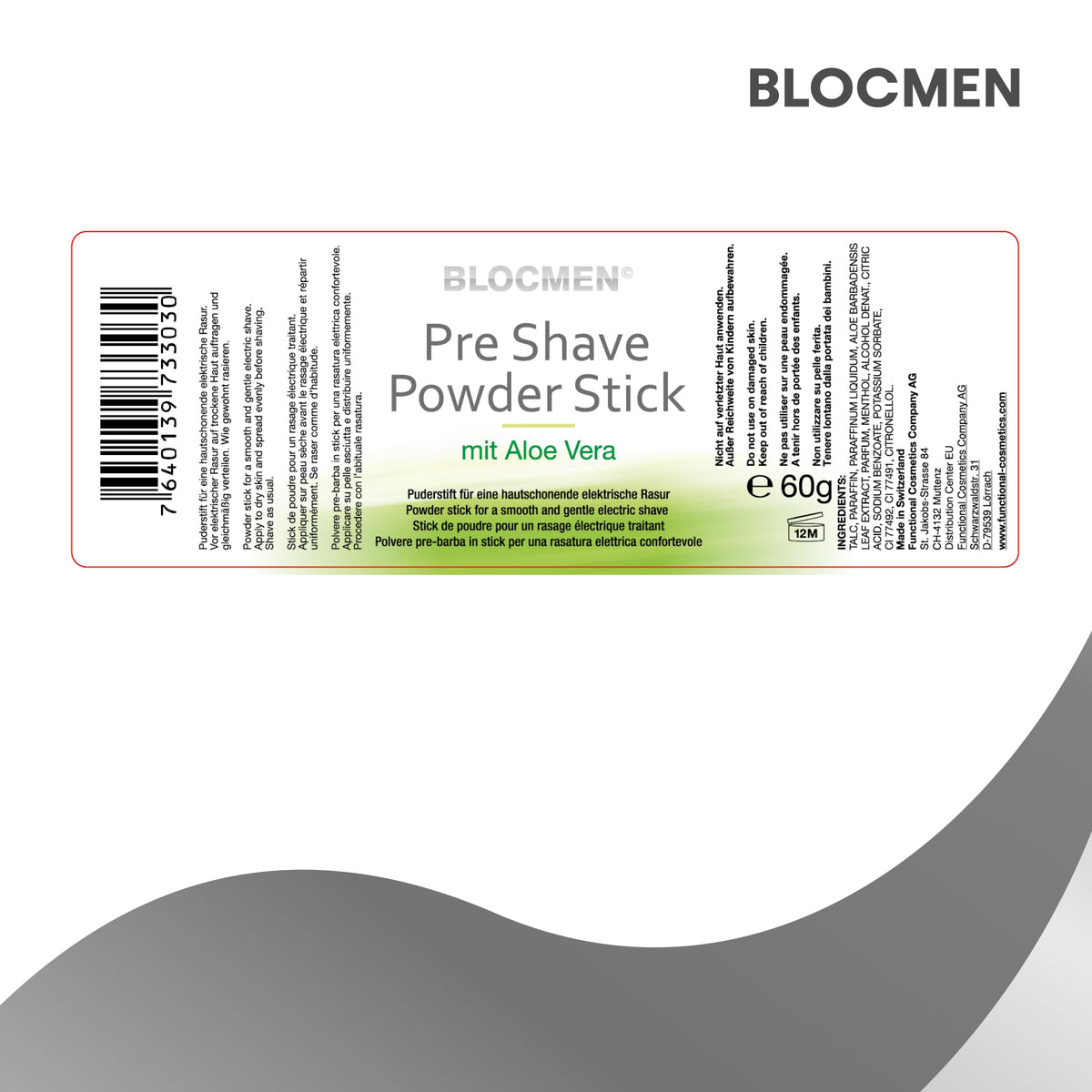 Travel-friendly BLOCMEN Pre-Shave stick in a compact case for on-the-go routines