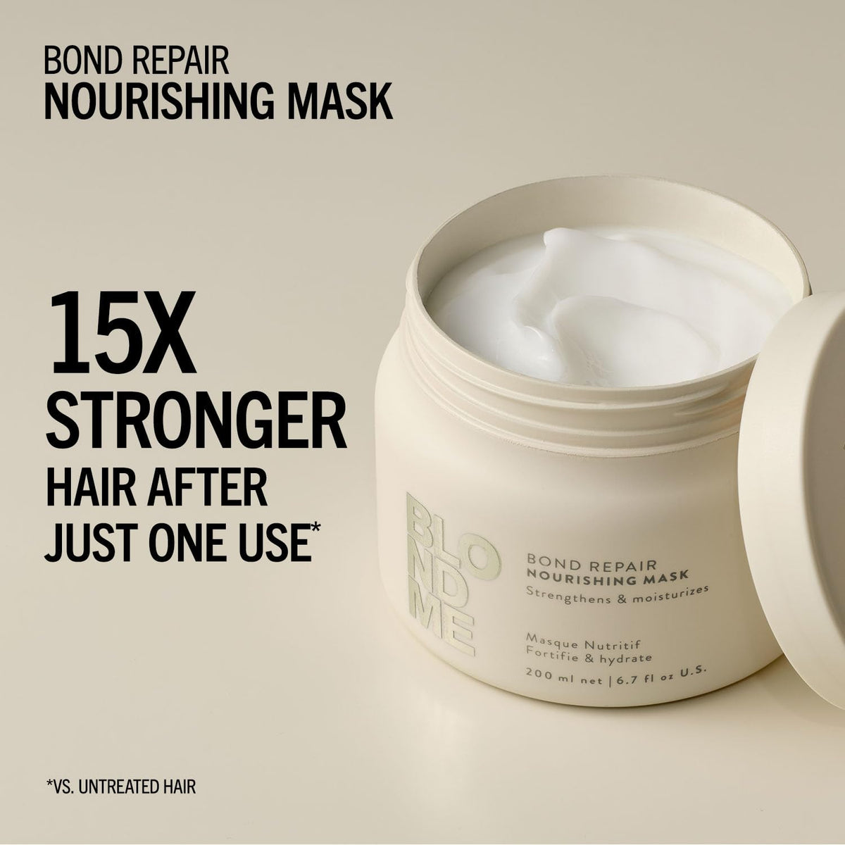Product on shelf highlighting salon-grade care for blonde tones.