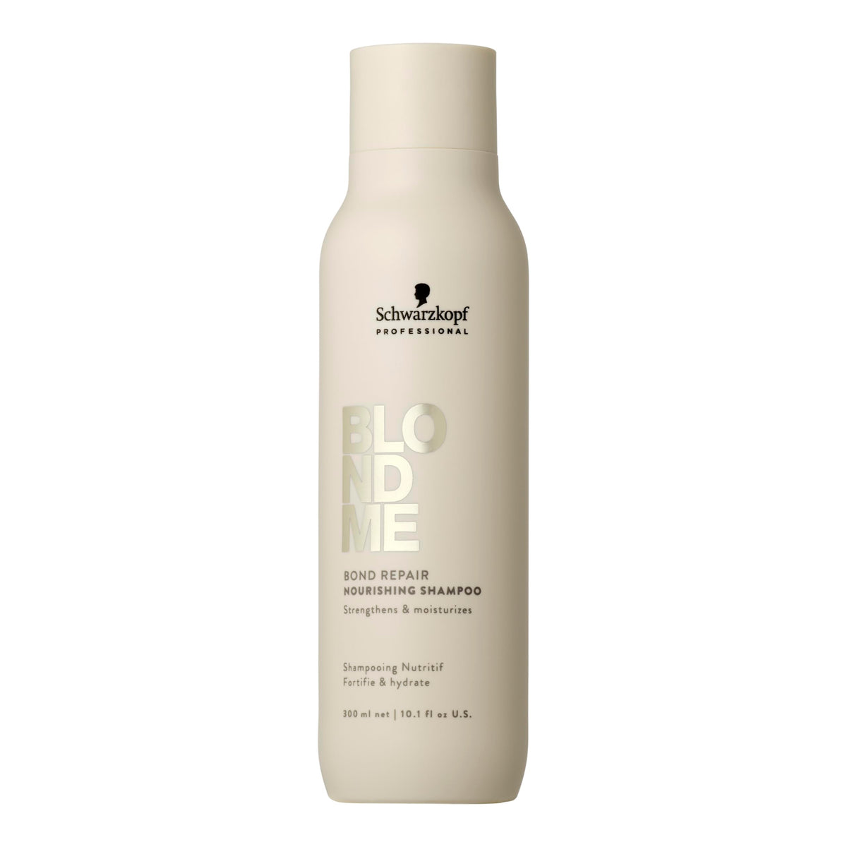 BLONDME Bond Repair Nourishing Shampoo bottle for gentle, color-safe cleansing of blonde hair.