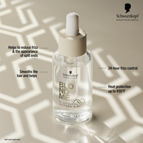 Dropper action demonstrates quick absorption of BlondMe Bondfinity Deep Repair Oil.