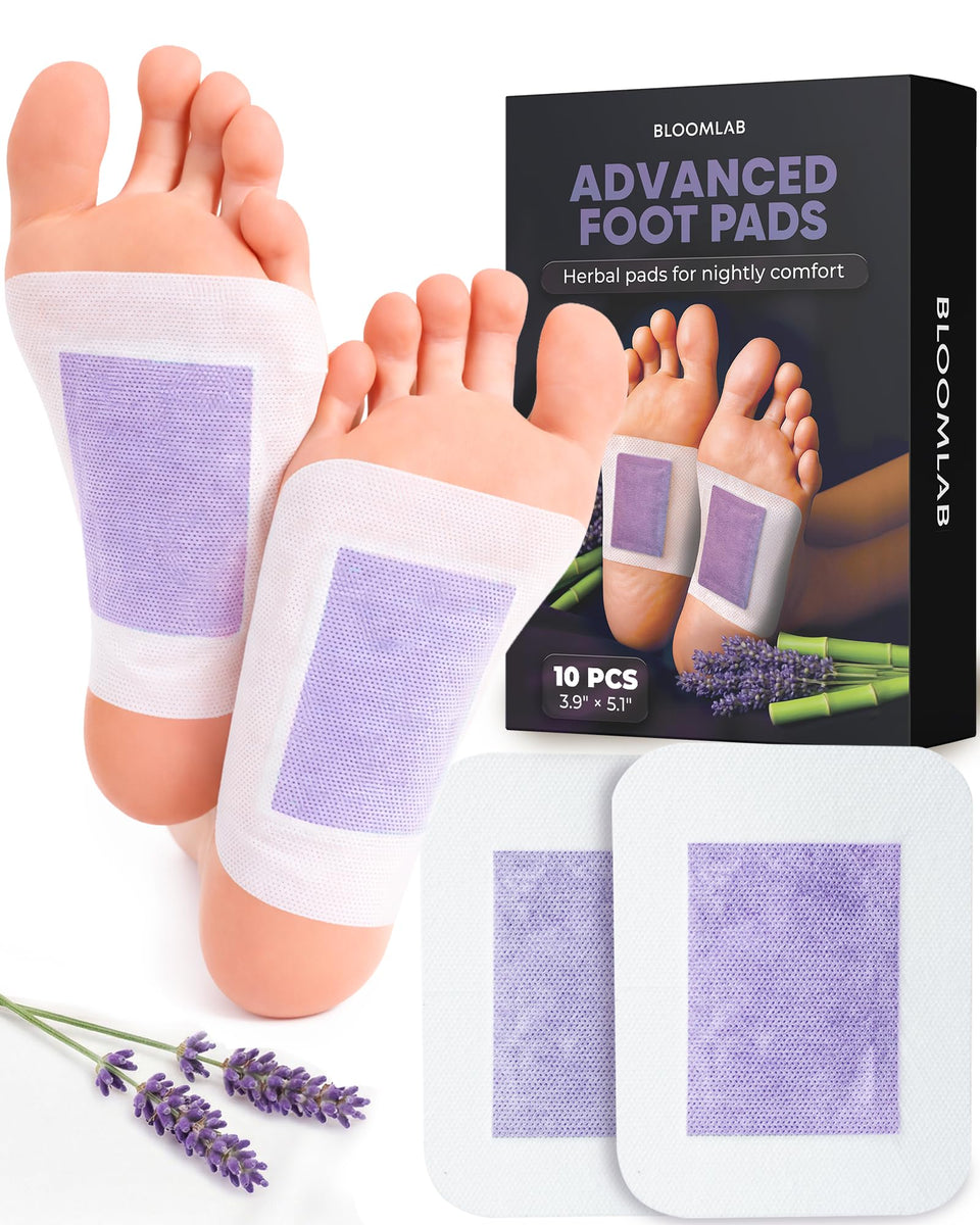 BloomLab lavender bamboo vinegar foot pads calm overnight ritual for refreshed feet