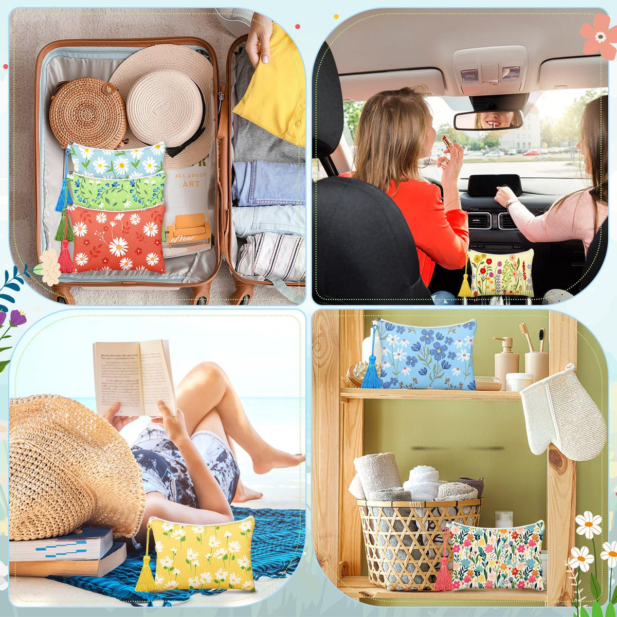 Blosssound daisy canvas bag set is ideal for weddings, parties, and thoughtful gifting.
