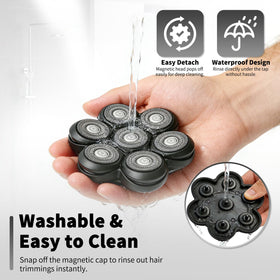 BlotMS magnetic 7-blade head delivers efficient shave.