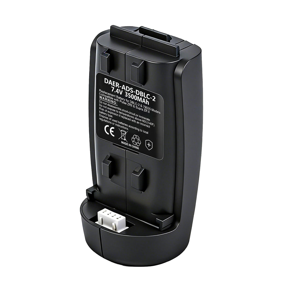 BLOTMS replacement battery front view shows compact power for DBLC-2 use.