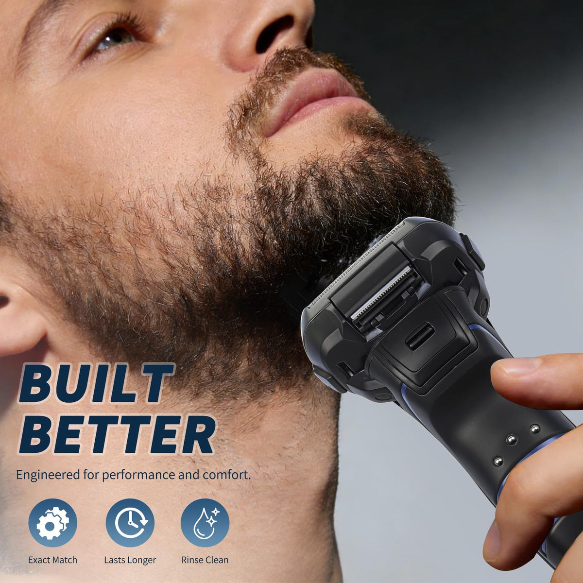 BLOTMS smart replacement guides periodic blade changes for consistent shaving.