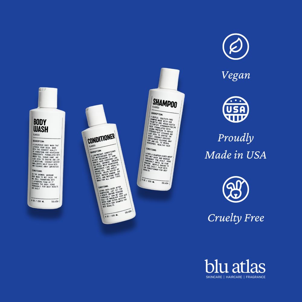 Blu Atlas Made in USA badge on packaging demonstrates ethical production