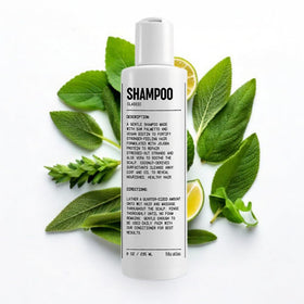 Blu Atlas Men's Natural Shampoo bottle front shows organic formula for daily cleansing