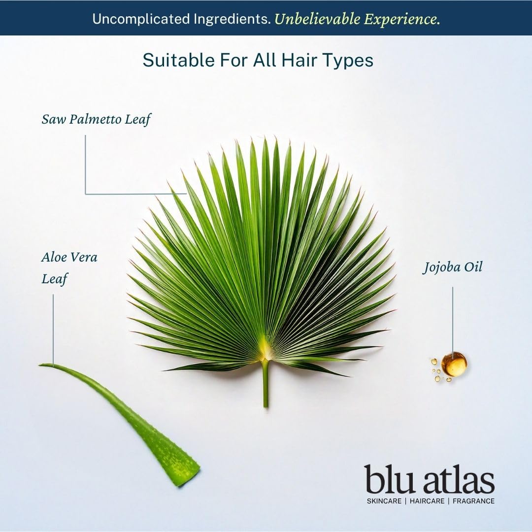 Blu Atlas shampoo label close-up highlighting vegan sulfate-free ingredients