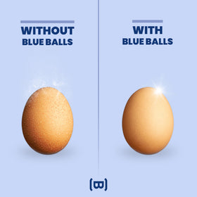 Blue Balls apply-cream demonstrates easy application for all-day comfort