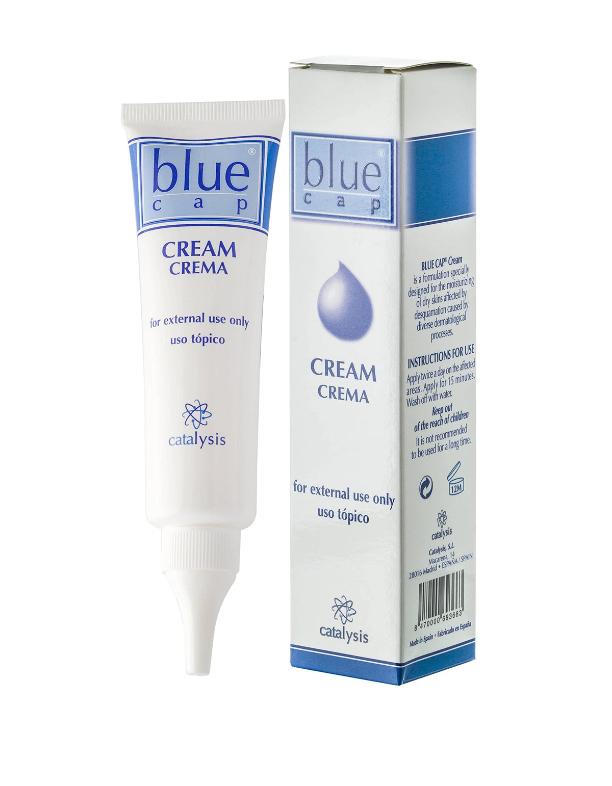 Blue Cap beauty products packaging showcases year-round body care.