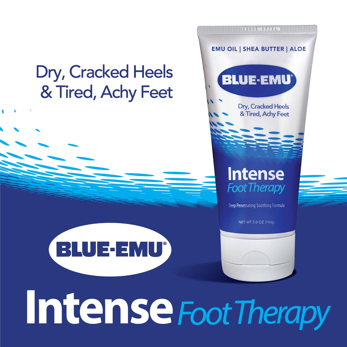 BLUE-EMU Intense Foot Therapy Cream delivers peppermint cooling to refresh tired feet.