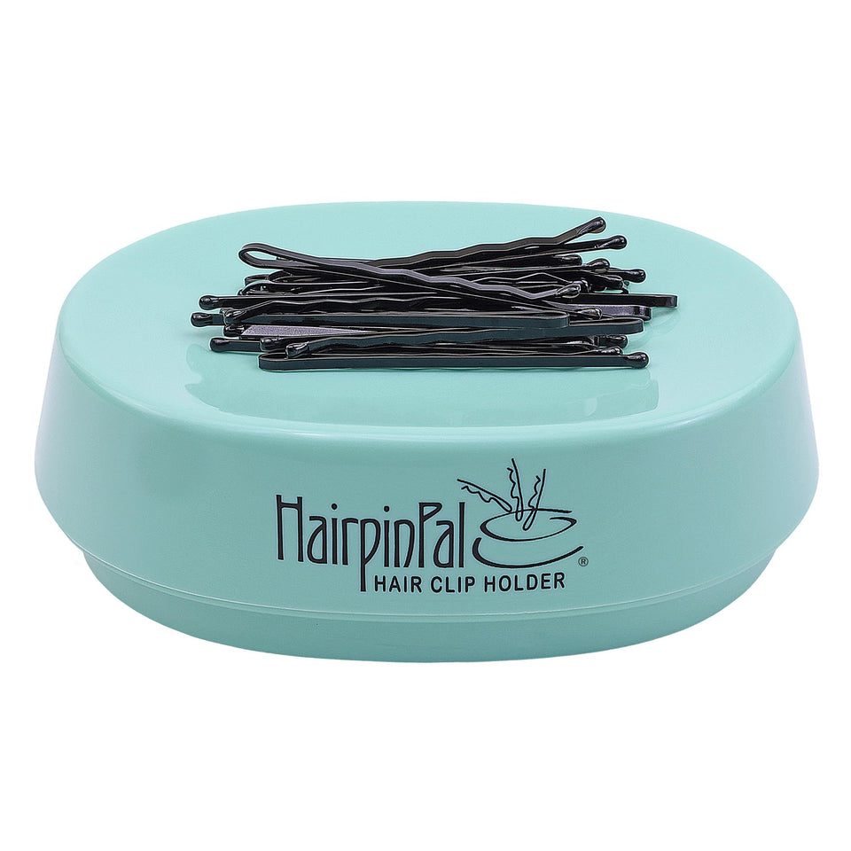 Blue Feather HairpinPal magnetic bobby pin holder keeps pins neatly organized