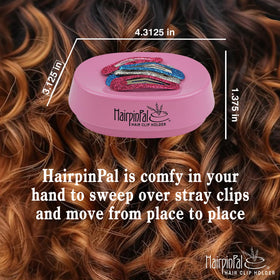 Blue Feather HairpinPal raspberry mauve color accents the look.