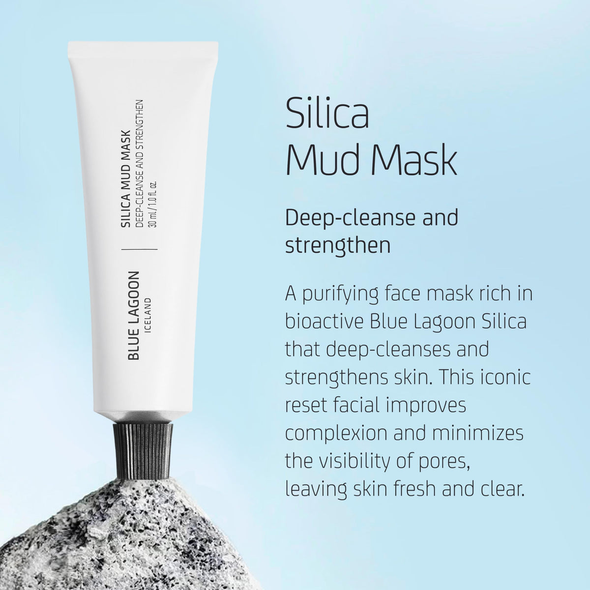 Blue Lagoon Skin Science seawater formula revitalizes skin's balance for glow.