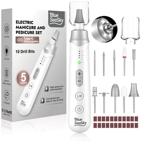 Blue Sea Sky professional nail drill with LED light for precise home manicures.